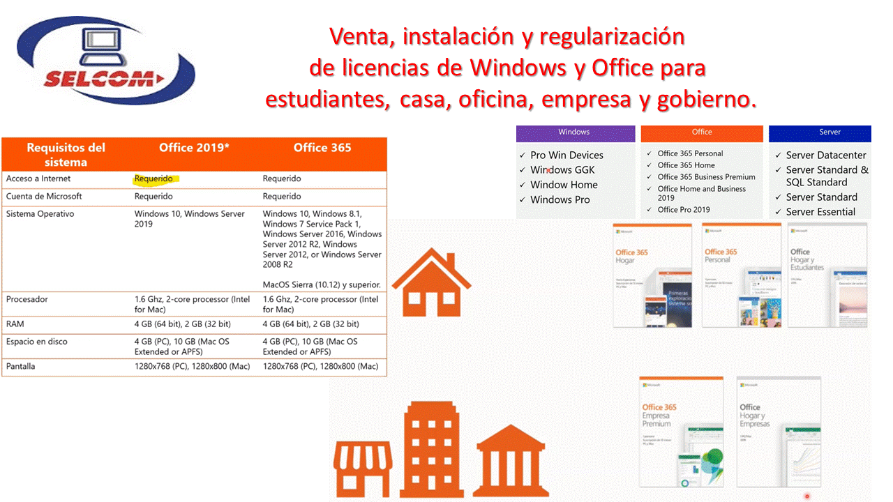 Venta y Regularización de Windows y Office