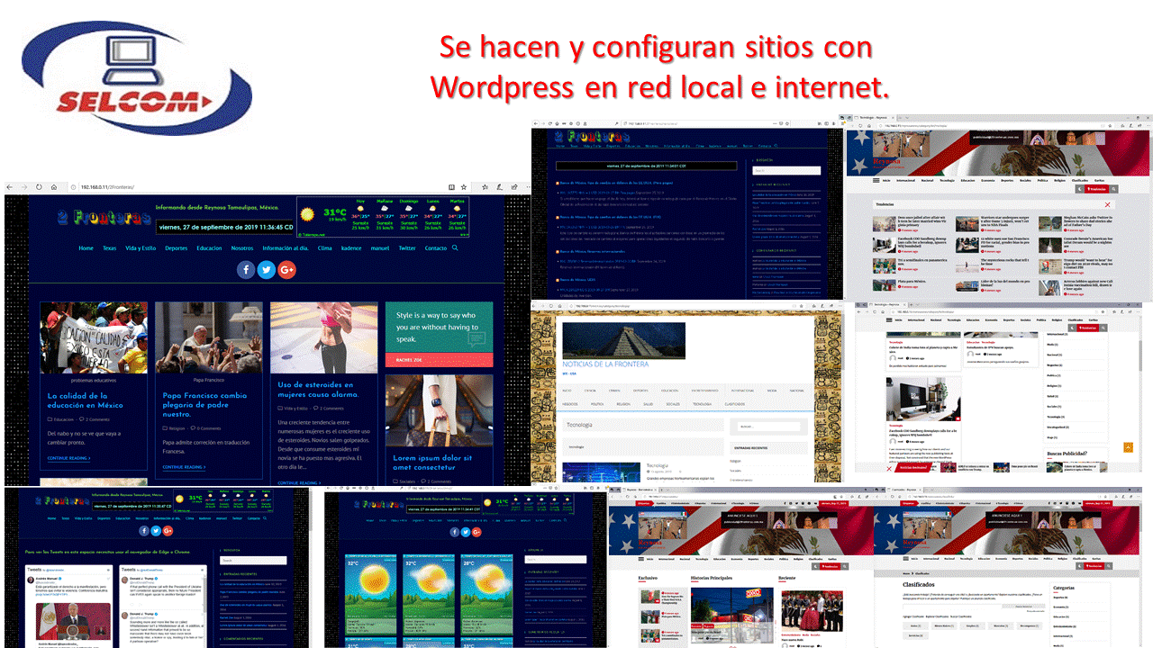 Se hacen y configuran sitios de WordPress en Red local e Internet
